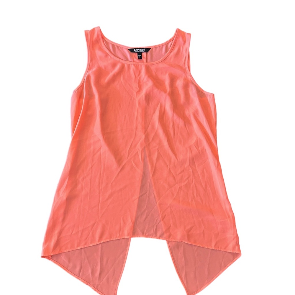 Neon orange, split back tank top from express